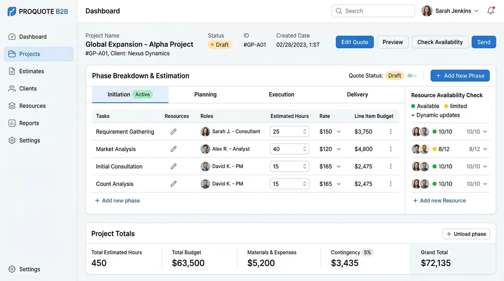 Lumen Quoting Interface Preview